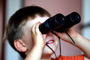 Kid with binoculars